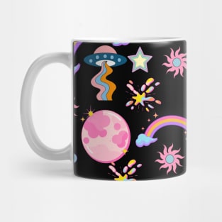 Neon Galactic Rainbow collage Mug